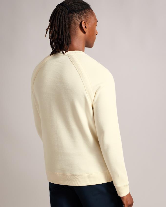 Sweatshirt Ted Baker Long Sleeve Raglan Detail Blanche Homme | JKF-04743439